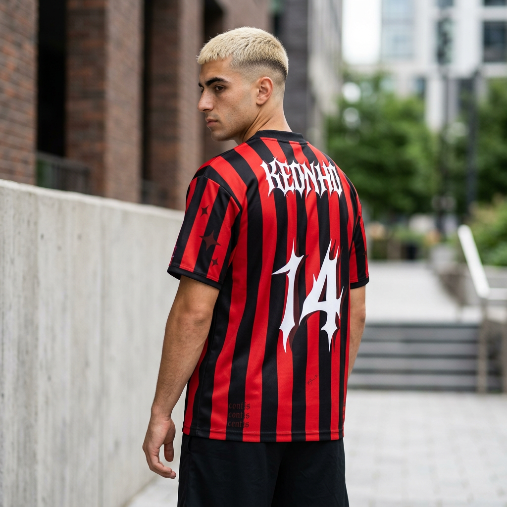 young man wearing cortis stylish REDRED Keonho jersey